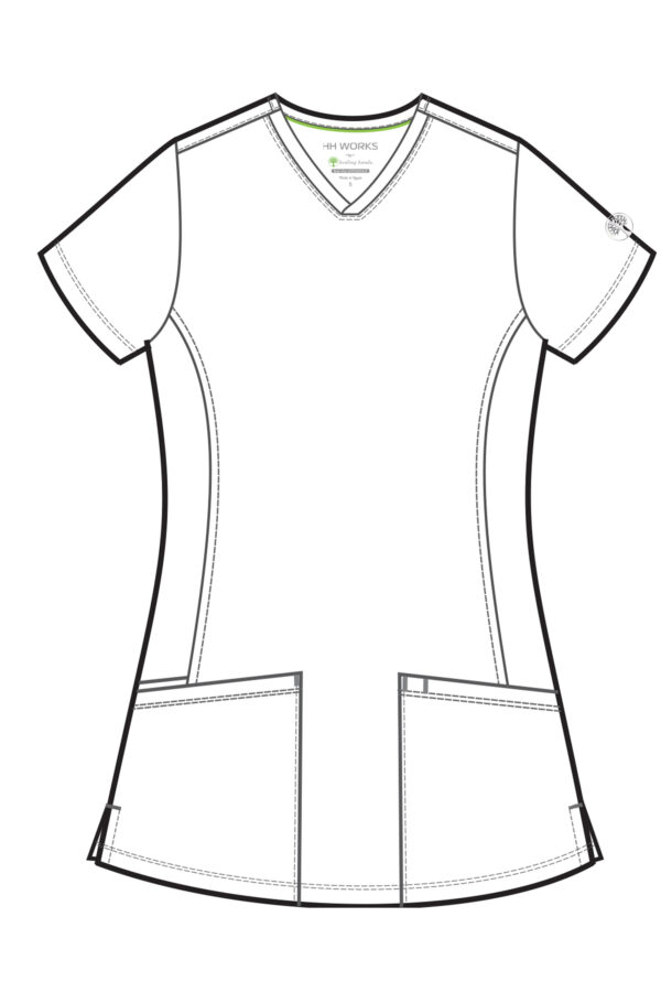2500 HH Works Monica V-Neck Top Pewter - Image 2