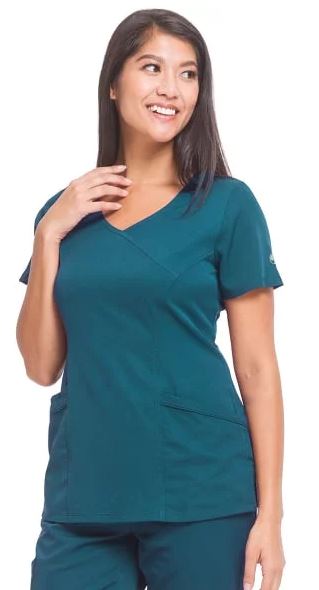 2525 HH Works Madison Mock Wrap Top Caribbean Blue