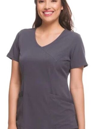 2525 HH Works Madison Mock Wrap Top Pewter