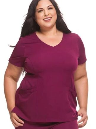2525 HH Works Madison Mock Wrap Top Wine