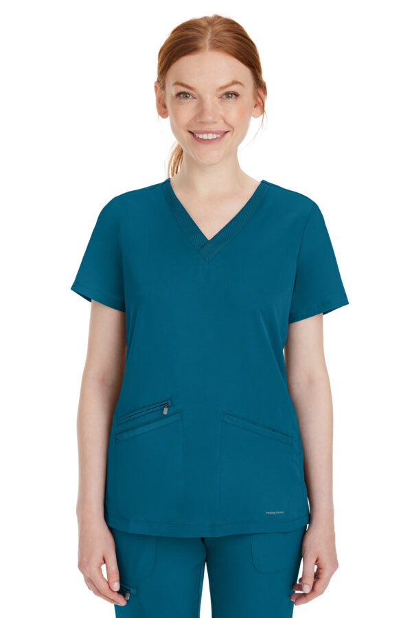 2530 HH Works Mariah V-Neck Top Caribbean Blue