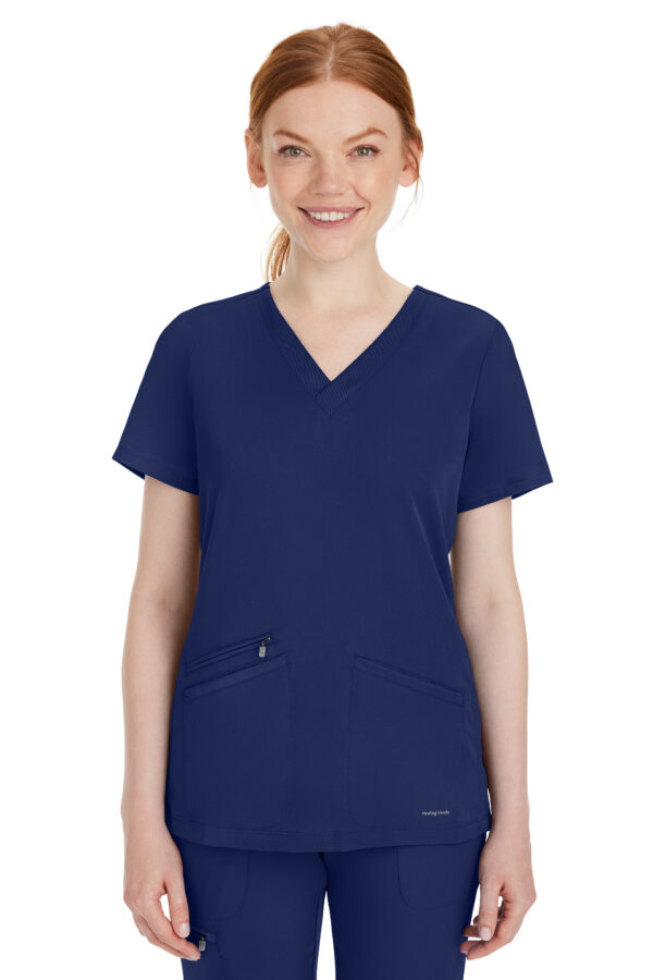 2530 HH Works Mariah V-Neck Top Navy