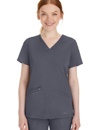 2530 HH Works Mariah V-Neck Top Pewter