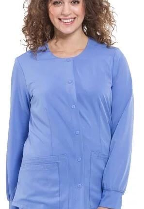 5500 HH Works Megan Snap Front Jacket Ceil Blue