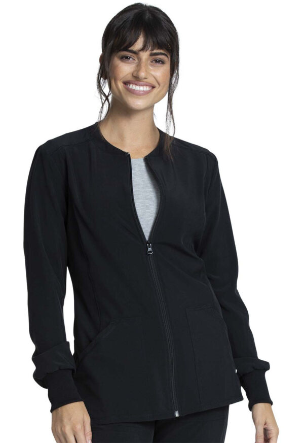 CKA384 Allura Zip-Front Jacket Black