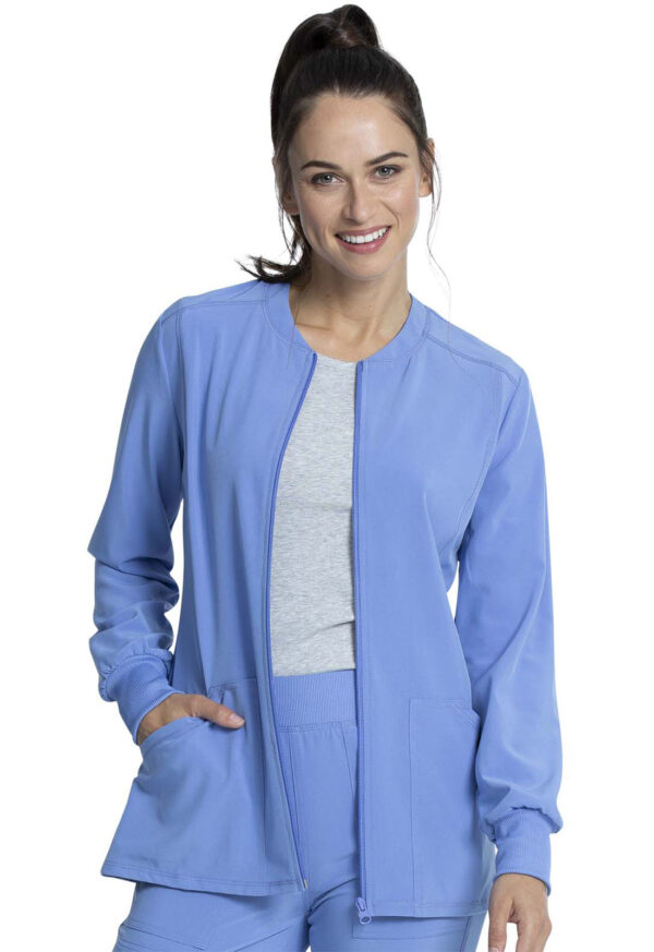 CKA384 Allura Zip-Front Jacket Ceil Blue