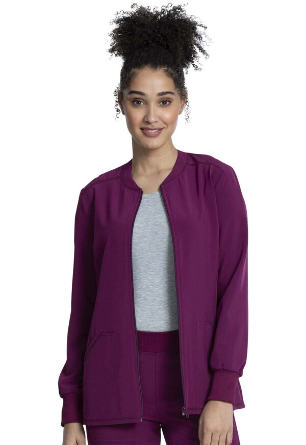 CKA384 Allura Zip-Front Jacket Wine