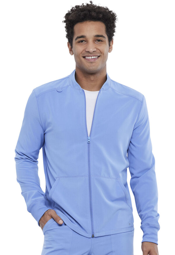 CKA387 Allura Zip-Front Jacket Ceil Blue
