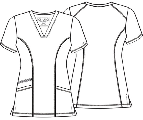 CKA684 Allura V-Neck Top Black - Image 2
