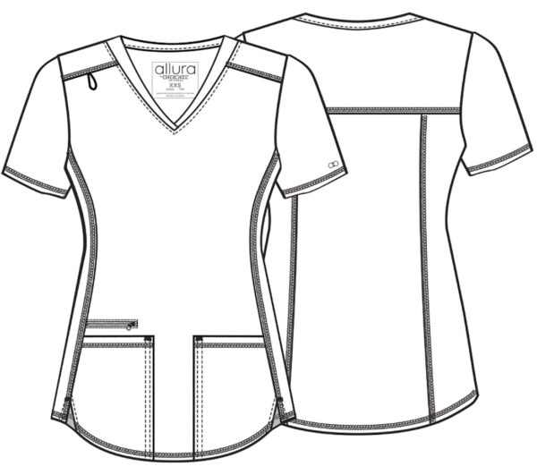 CKA685 Allura V-Neck Top Ceil Blue - Image 2