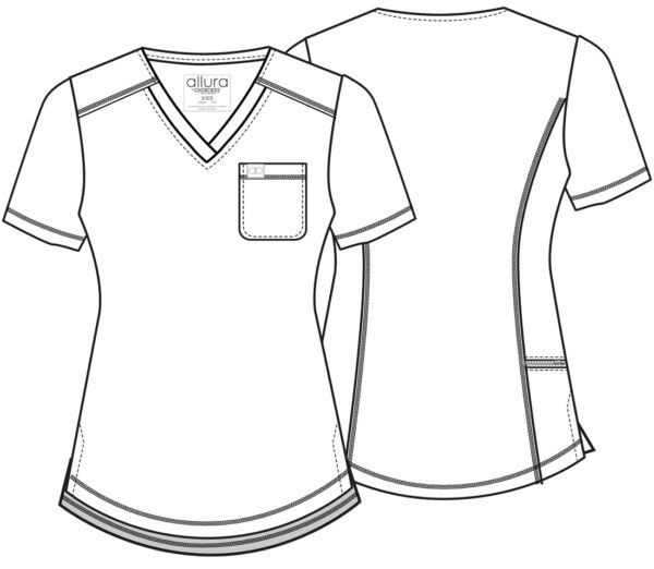 CKA690 Allura V-Neck Tuckable Top Hunter - Image 2