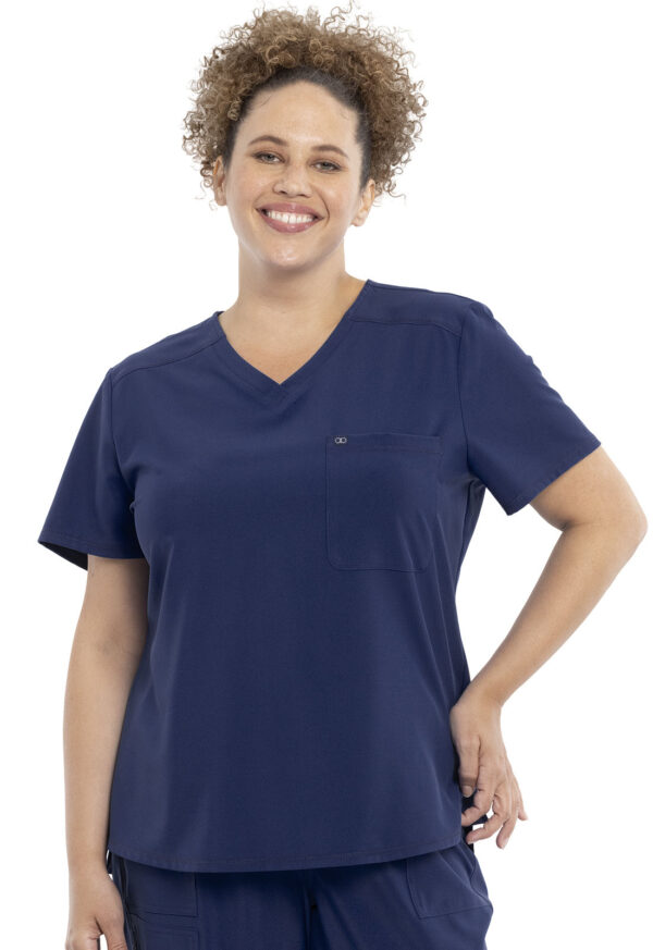 CKA690 Allura V-Neck Tuckable Top Navy
