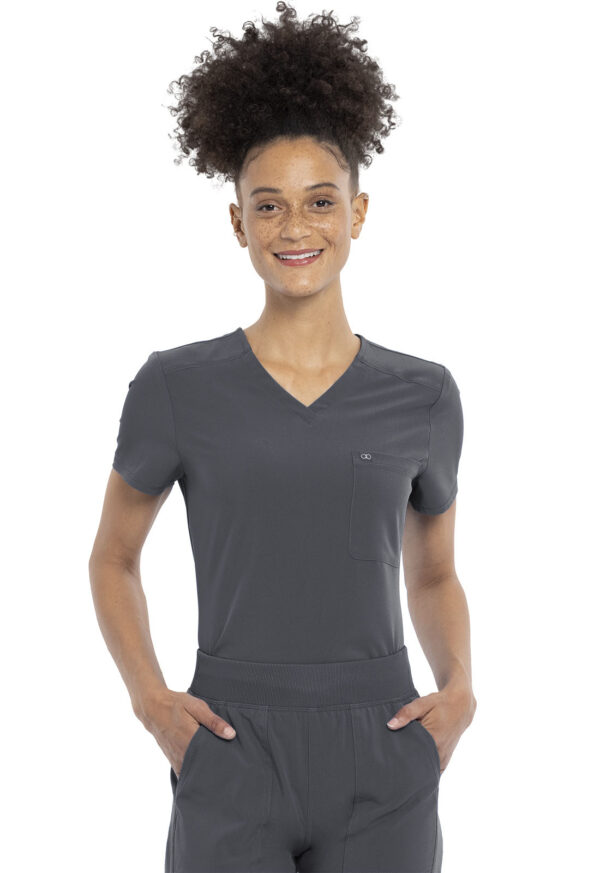 CKA690 Allura V-Neck Tuckable Top Pewter