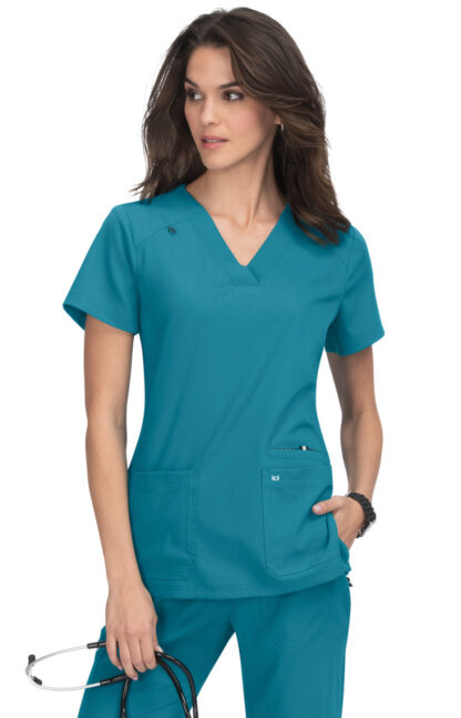 1019 Koi Next Gen Hustle and Heart Top Teal Blue