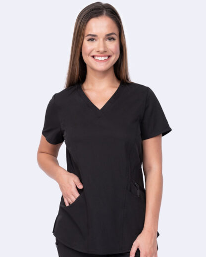 1084 Ava Therese Ava Knit Back Top Black