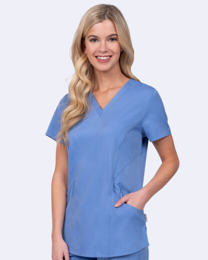 1084 Ava Therese Ava Knit Back Top Ceil Blue