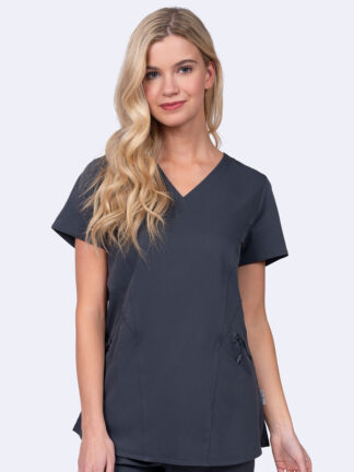 1084 Ava Therese Ava Knit Back Top Pewter