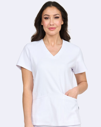 1165 Zavate Studio Focus V-Neck Top White