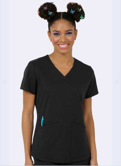 1165 Zavate Studio Focus V-Neck Top Black