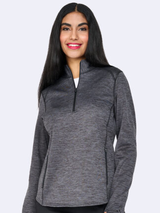 2042 Ava Therese 1/2 Zip Fleece Pullover Heather Grey