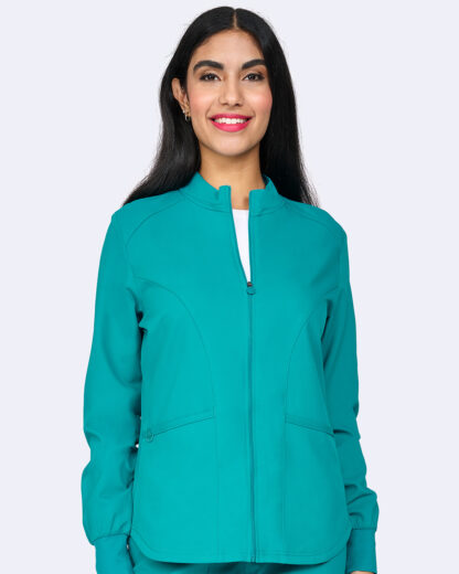 2056 Zavate Studio Comfort Warm Up Jacket Teal Blue