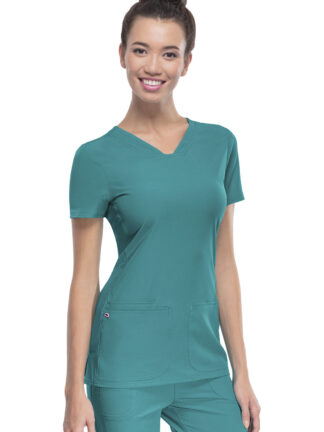 20710 HeartSoul V-Neck Top Teal Blue