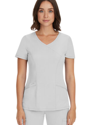 2525 HH Works Madison Mock Wrap Top White