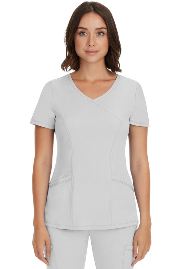 2525 HH Works Madison Mock Wrap Top White