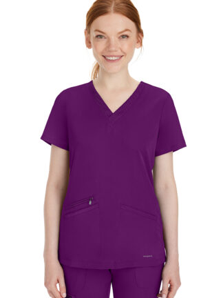 2530 HH Works Mariah V-Neck Top Eggplant
