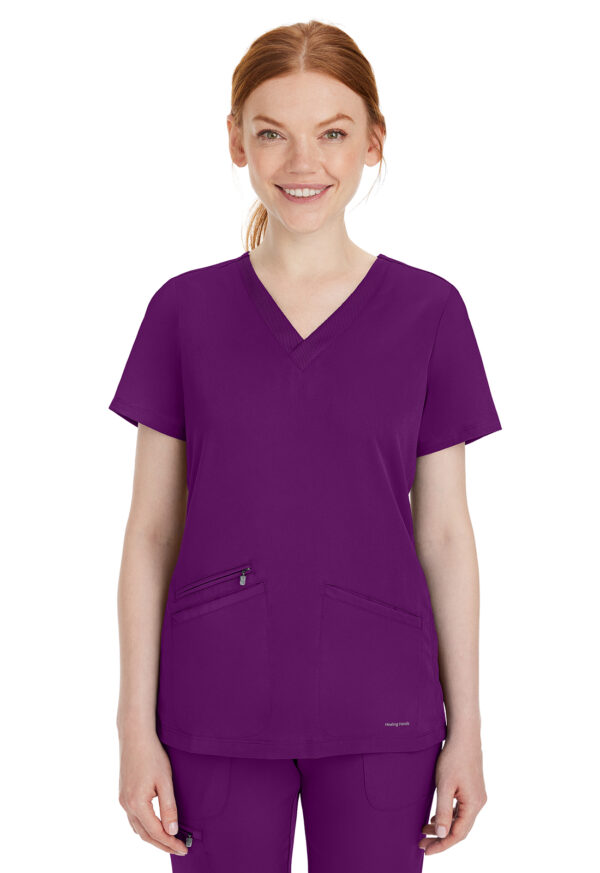 2530 HH Works Mariah V-Neck Top Eggplant