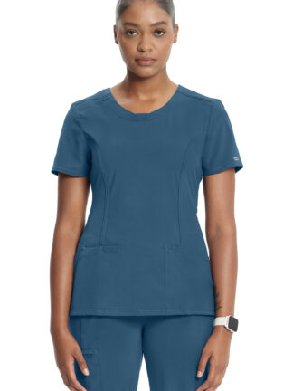 2624A Infinity Round Neck Top Caribbean Blue