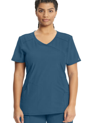 2625A Infinity Mock Wrap Top Caribbean Blue