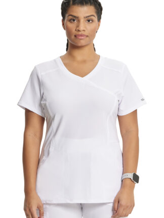 2625A Infinity Mock Wrap Top White