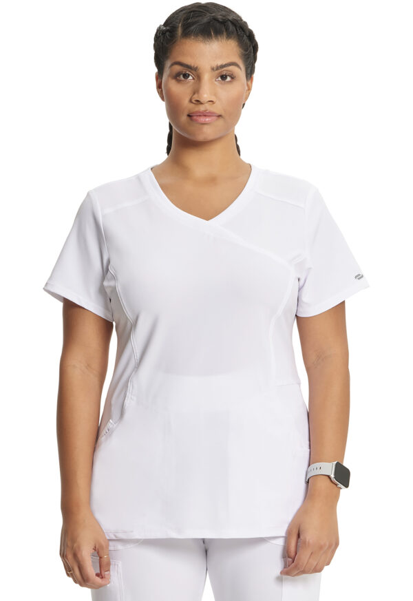 2625A Infinity Mock Wrap Top White
