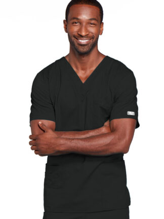 4725 Core Stretch Unisex V-Neck Top Black