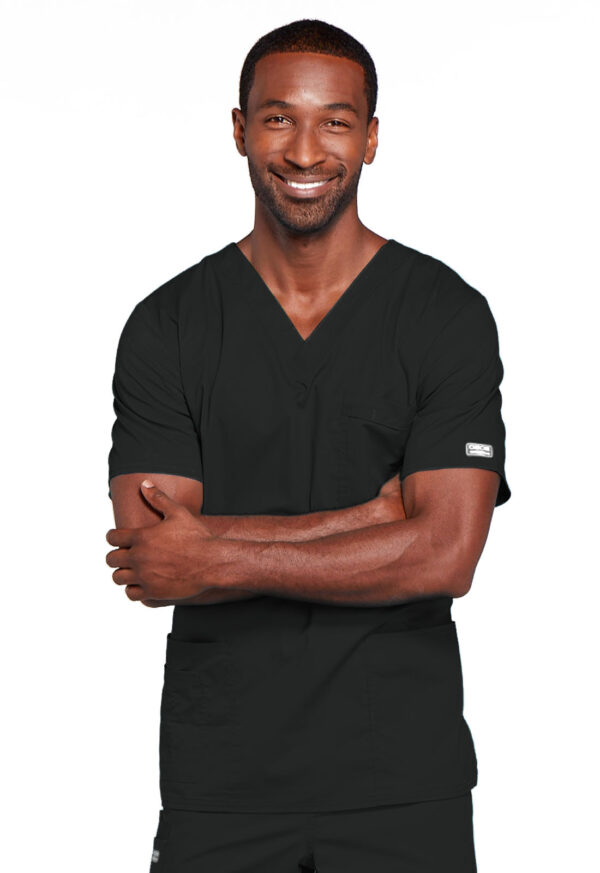 4725 Core Stretch Unisex V-Neck Top Black
