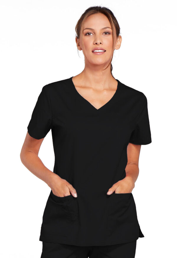 4727 Core Stretch V-Neck Top Black