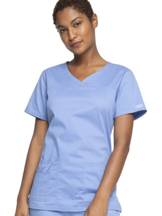 4727 Core Stretch V-Neck Top Ceil Blue