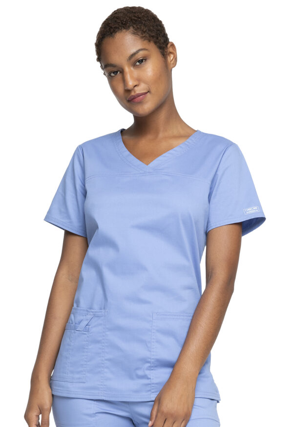 4727 Core Stretch V-Neck Top Ceil Blue