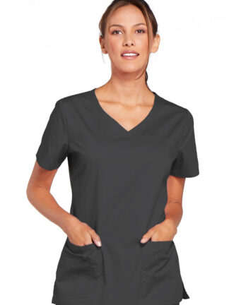 4727 Core Stretch V-Neck Top Pewter