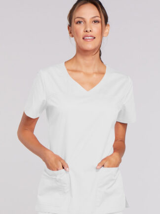 4727 Core Stretch V-Neck Top White