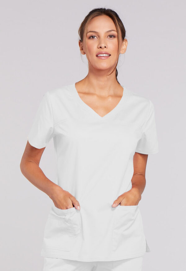 4727 Core Stretch V-Neck Top White