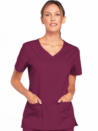 4727 Core Stretch V-Neck Top Wine