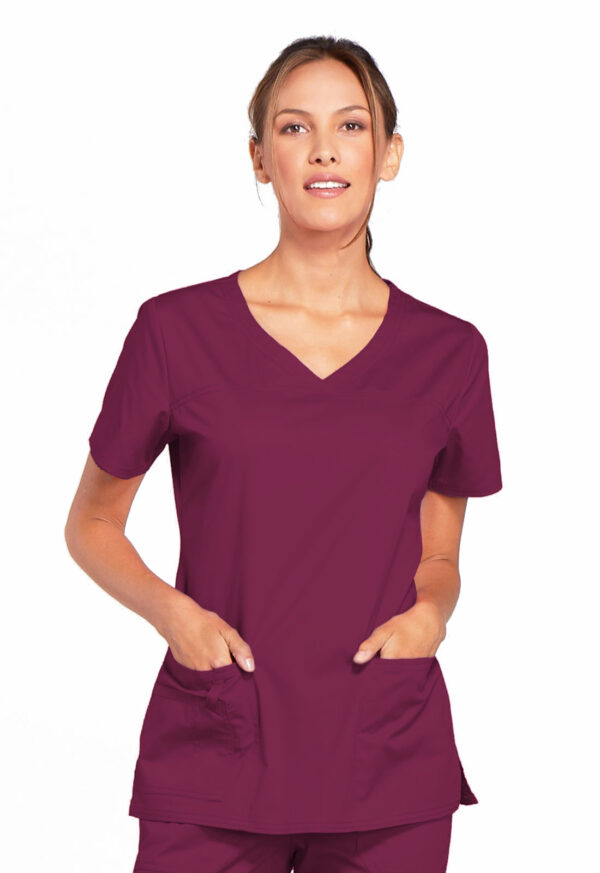 4727 Core Stretch V-Neck Top Wine