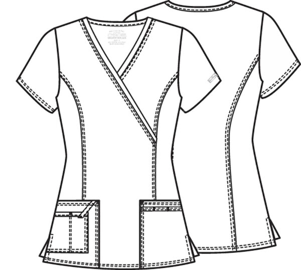 4728 Core Stretch Mock Wrap Top Navy - Image 2