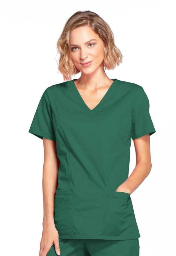4728 Core Stretch Mock Wrap Top Hunter