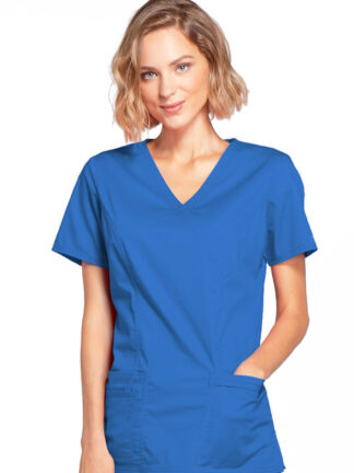 4728 Core Stretch Mock Wrap Top Royal
