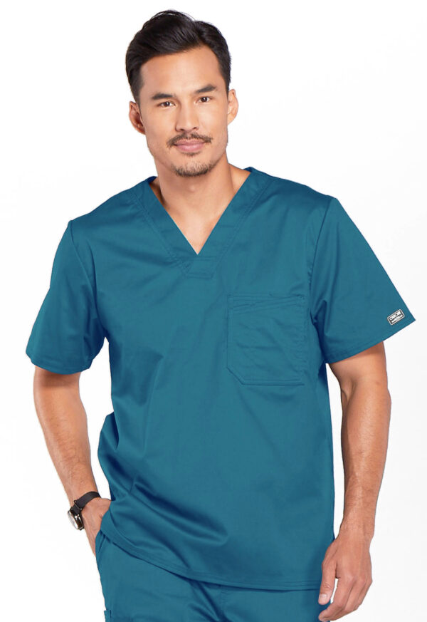 4743 Core Stretch Men's V-Neck Top Caribbean Blue