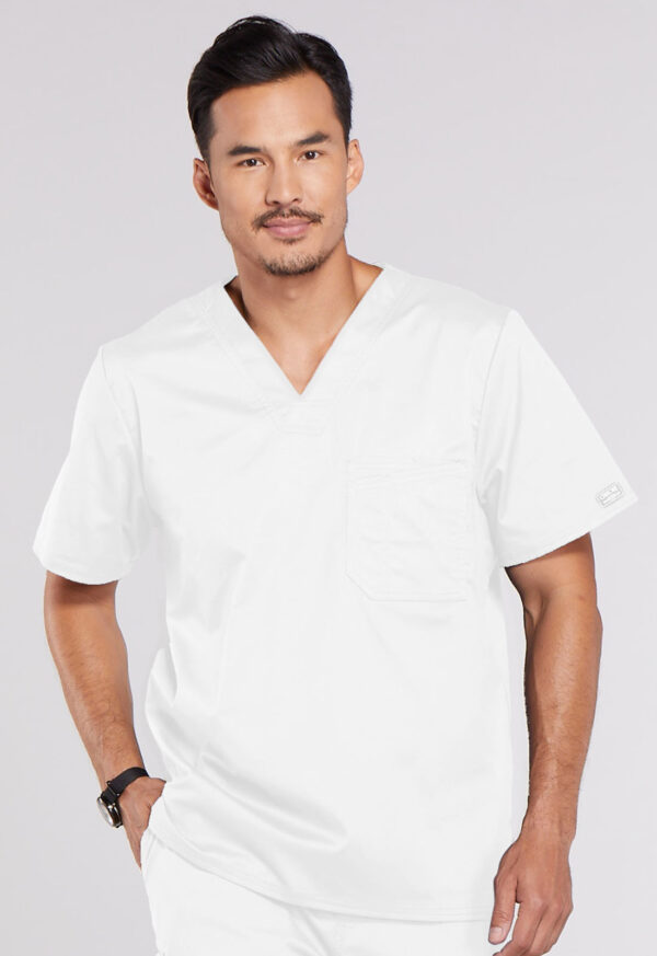 4743 Core Stretch Men's V-Neck Top White