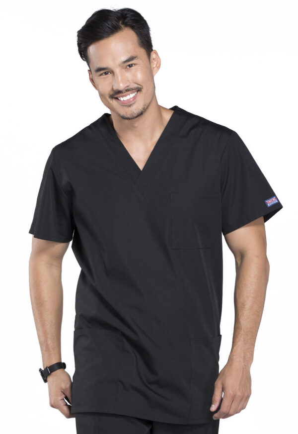 4876 Originals Unisex 3 Pocket V-Neck Top Black